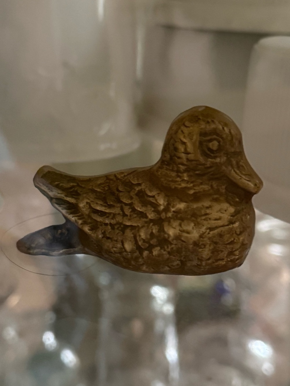 Vintage Solid Brass Miniature Duck Figurine Paperweight Korea MCM Decor